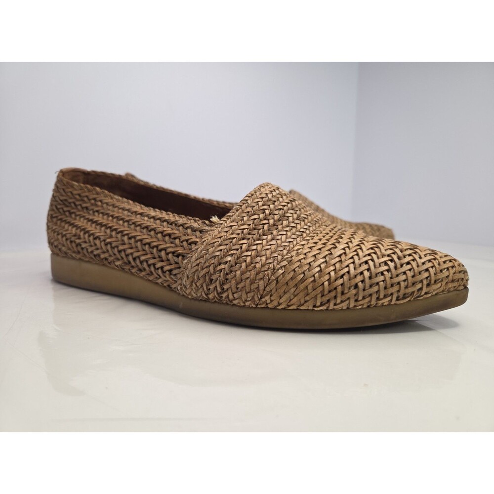 Paul Green Brown Woven Super Soft Leather Point Toe Comfort Loafers Sz 7